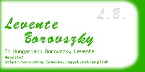 levente borovszky business card